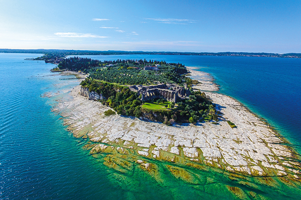 Jamaica beach and Roman ruins on Sirmione peninsula