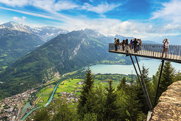 Two Lakes Bridge in Interlaken, Switzerland