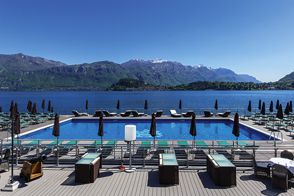 Floating deck of Hotel Britannia Excelsior, Cadenabbia, Lake Como